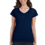 Gildan Womens Softstyle Short Sleeve V-Neck T-Shirt - Navy Blue