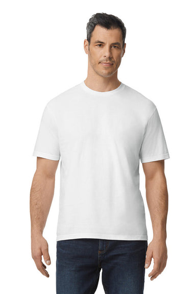 Gildan G650 Mens Softstyle Short Sleeve Crewneck T-Shirt White Front