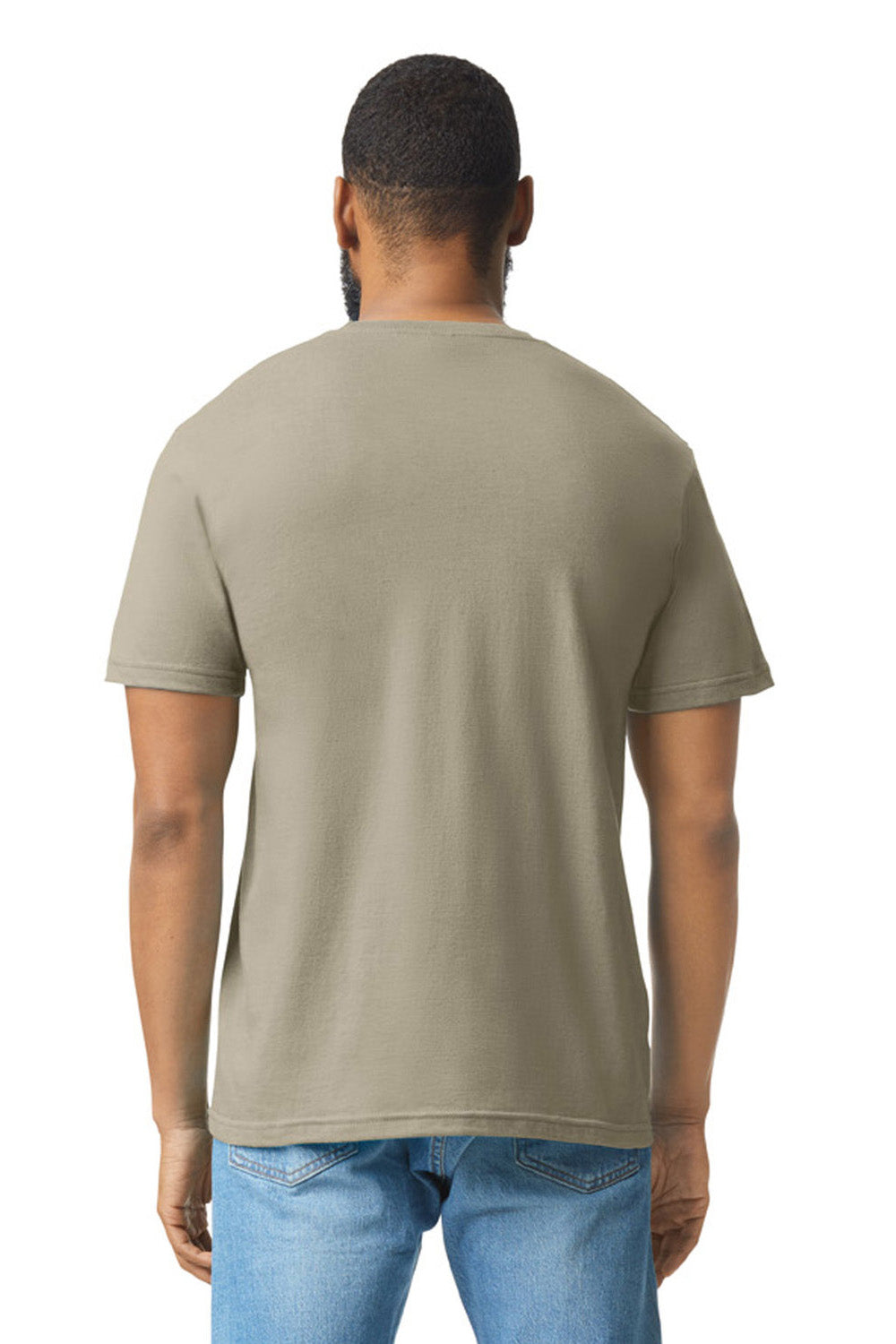Gildan G670/67000 Mens Softstyle CVC Short Sleeve Crewneck T-Shirt Dune Mist Back