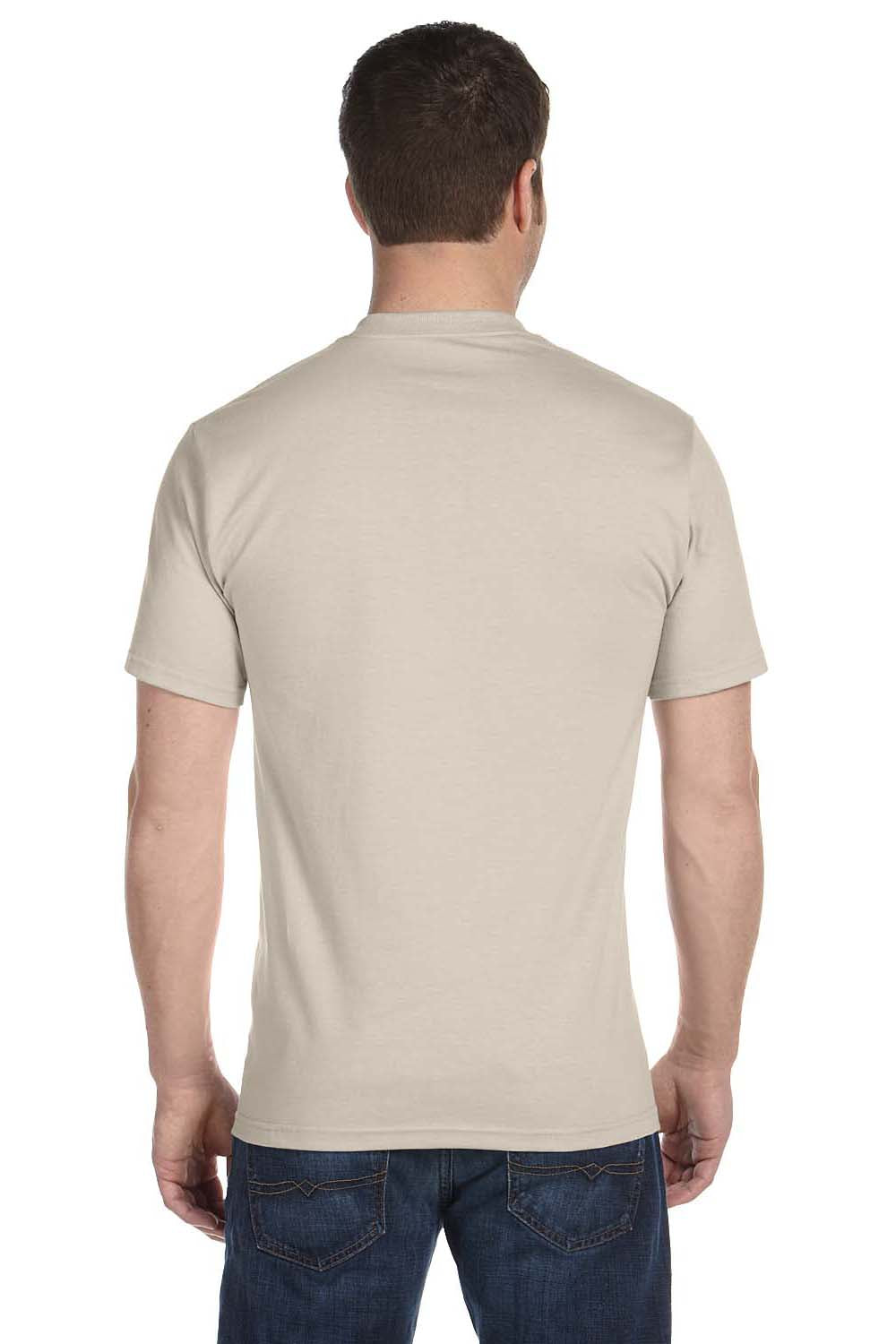 Gildan G800 Mens DryBlend Moisture Wicking Short Sleeve Crewneck T-Shirt Sand Brown Back