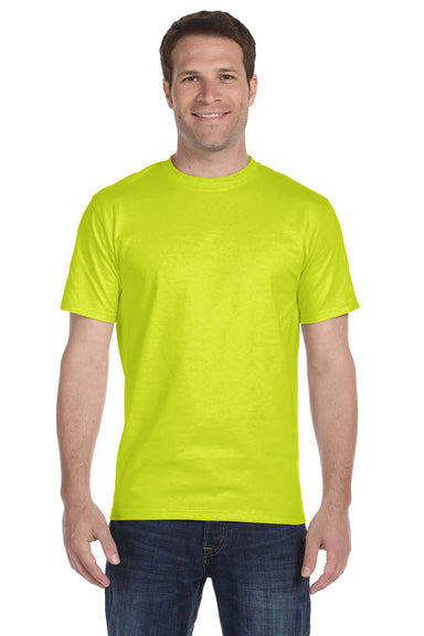Gildan G800 Mens DryBlend Moisture Wicking Short Sleeve Crewneck T-Shirt Safety Green Front