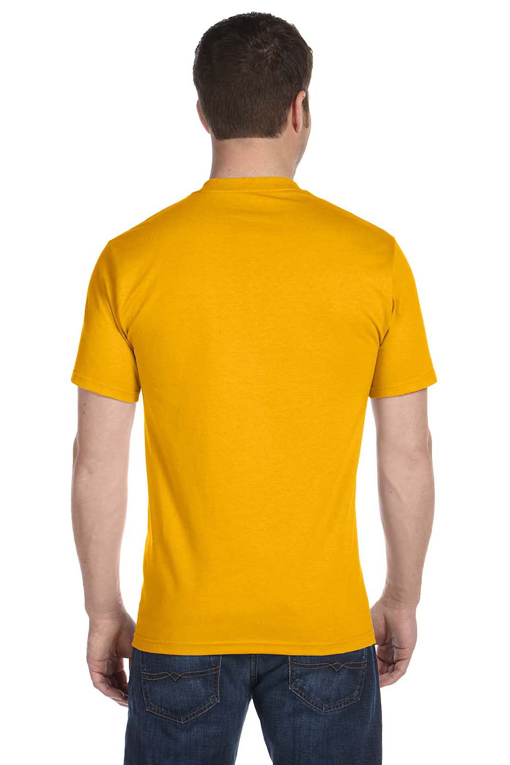Gildan G800 Mens DryBlend Moisture Wicking Short Sleeve Crewneck T-Shirt Gold Back