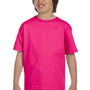 Gildan Youth DryBlend Moisture Wicking Short Sleeve Crewneck T-Shirt - Heliconia Pink