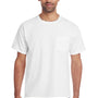 ComfortWash By Hanes Mens Short Sleeve Crewneck T-Shirt w/ Pocket - White
