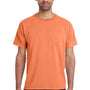 ComfortWash by Hanes Mens Short Sleeve Crewneck T-Shirt w/ Pocket - Horizon Orange - Closeout