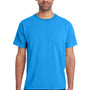 ComfortWash By Hanes Mens Short Sleeve Crewneck T-Shirt w/ Pocket - Summer Sky Blue
