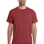 ComfortWash by Hanes Mens Short Sleeve Crewneck T-Shirt w/ Pocket - Cayenne Red