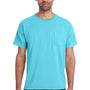 ComfortWash by Hanes Mens Short Sleeve Crewneck T-Shirt w/ Pocket - Freshwater Blue