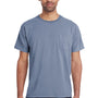 ComfortWash by Hanes Mens Short Sleeve Crewneck T-Shirt w/ Pocket - Saltwater Blue