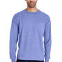 ComfortWash By Hanes Mens Long Sleeve Crewneck T-Shirt w/ Pocket - Deep Forte Purple - Closeout