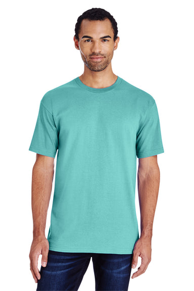 Gildan H000 Mens Hammer Short Sleeve Crewneck T-Shirt Seafoam Green Front
