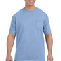Hanes Mens ComfortSoft Short Sleeve Crewneck T-Shirt w/ Pocket - Light Blue - Closeout