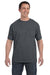 Hanes H5590 Mens ComfortSoft Short Sleeve Crewneck T-Shirt w/ Pocket Heather Charcoal Grey Front