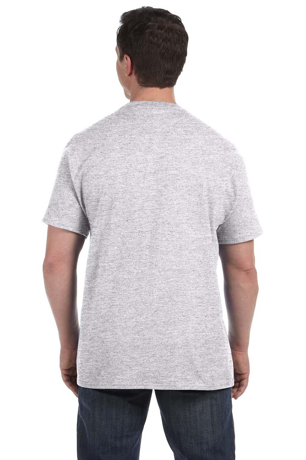 Hanes H5590 Mens ComfortSoft Short Sleeve Crewneck T-Shirt w/ Pocket Ash Grey Back
