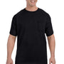 Hanes Mens ComfortSoft Short Sleeve Crewneck T-Shirt w/ Pocket - Black