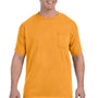 Hanes Mens ComfortSoft Short Sleeve Crewneck T-Shirt w/ Pocket - Gold - Closeout