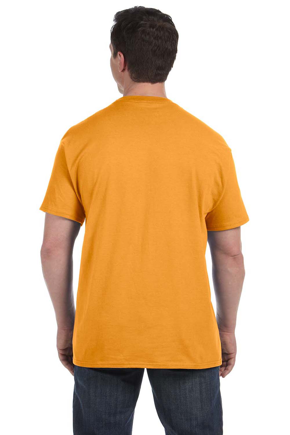 Hanes H5590 Mens ComfortSoft Short Sleeve Crewneck T-Shirt w/ Pocket Gold Back