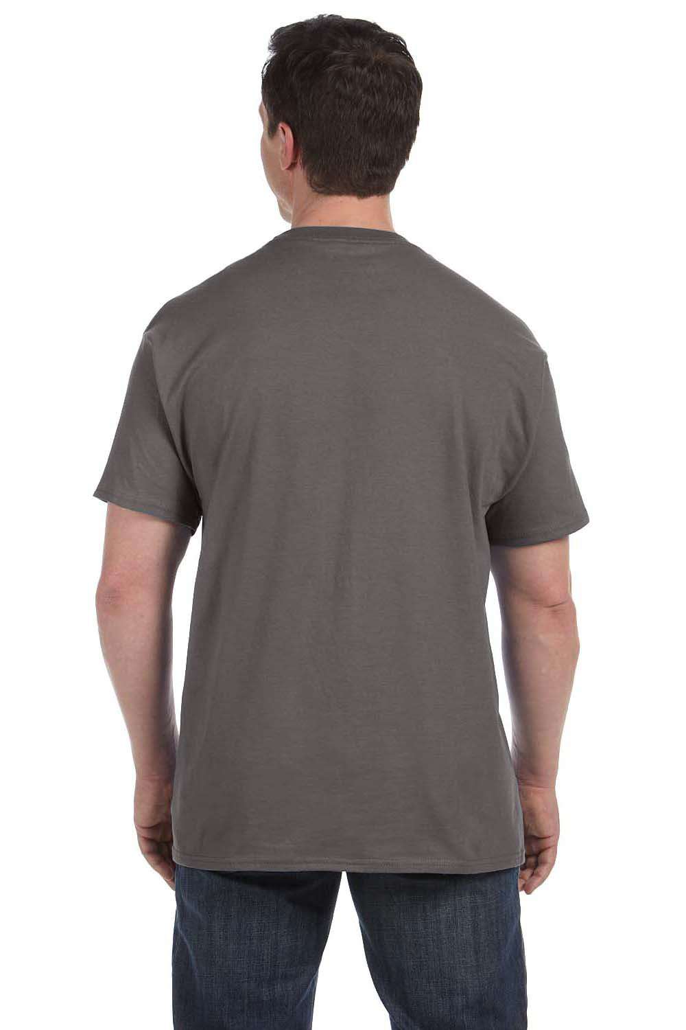Hanes H5590 Mens ComfortSoft Short Sleeve Crewneck T-Shirt w/ Pocket Smoke Grey Back