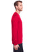 Fruit Of The Loom IC47LSR Mens Iconic Long Sleeve Crewneck T-Shirt Red Side