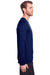 Fruit Of The Loom IC47LSR Mens Iconic Long Sleeve Crewneck T-Shirt Navy Blue Side