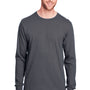 Fruit Of The Loom Mens Iconic Long Sleeve Crewneck T-Shirt - Charcoal Grey