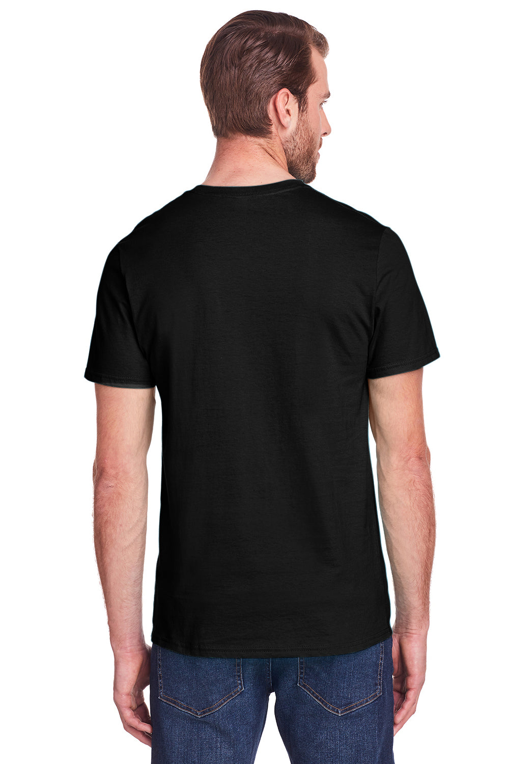 Fruit Of The Loom IC47MR Mens Iconic Short Sleeve Crewneck T-Shirt Black Back