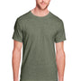 Fruit Of The Loom Mens Iconic Short Sleeve Crewneck T-Shirt - Heather Military Green