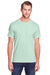 Fruit Of The Loom IC47MR Mens Iconic Short Sleeve Crewneck T-Shirt Heather Mint Green Front