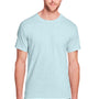 Fruit Of The Loom Mens Iconic Short Sleeve Crewneck T-Shirt - Heather Aqua Velvet Blue - Closeout