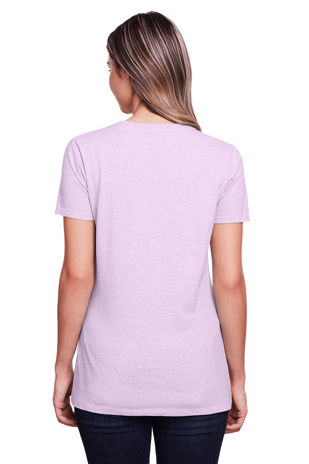 Fruit Of The Loom IC47WR Womens Iconic Short Sleeve Crewneck T-Shirt Heather Pink Back