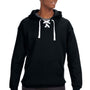 J America Mens Sport Lace Hooded Sweatshirt Hoodie - Black