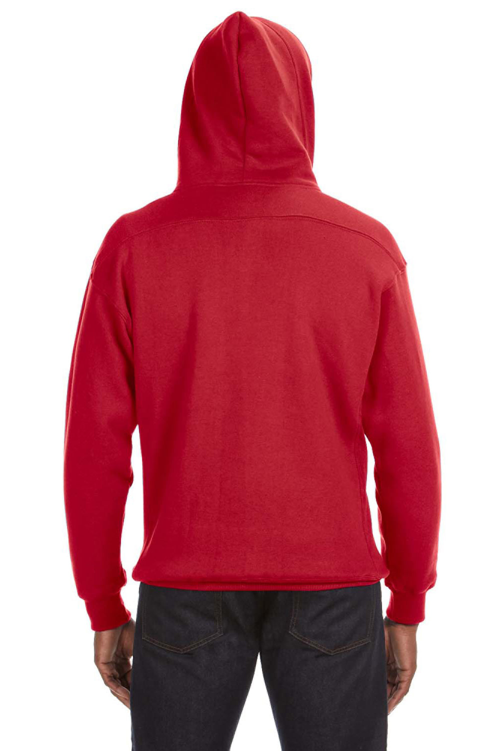 J America JA8830 Mens Sport Lace Hooded Sweatshirt Hoodie Red Back