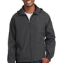 Sport-Tek Mens Water Resistant Full Zip Hooded Jacket - Graphite Grey
