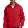 Sport-Tek Mens Water Resistant Full Zip Hooded Jacket - True Red