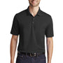Port Authority Mens Dry Zone Moisture Wicking Short Sleeve Polo Shirt - Deep Black