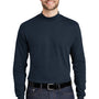 Port Authority Mens Long Sleeve Mock Neck T-Shirt - Navy Blue