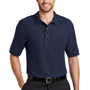 Port Authority Mens Silk Touch Wrinkle Resistant Short Sleeve Polo Shirt - Navy Blue