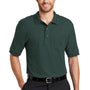 Port Authority Mens Silk Touch Wrinkle Resistant Short Sleeve Polo Shirt w/ Pocket - Dark Green