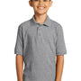 Port & Company Youth Core Stain Resistant Short Sleeve Polo Shirt - Heather Grey