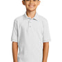 Port & Company Youth Core Stain Resistant Short Sleeve Polo Shirt - White