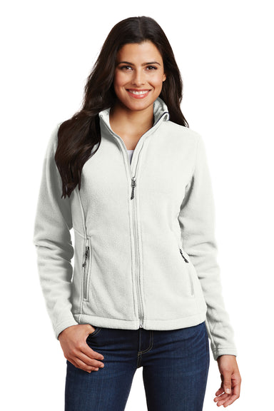 Port Authority L217 Womens Full Zip Fleece Jacket White Front