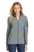 Port Authority L233 Womens Summit Full Zip Fleece Jacket Frost Grey/Magnet Grey Front