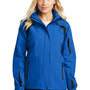 Port Authority Womens All Season II Waterproof Full Zip Hooded Jacket - Snorkel Blue/Black