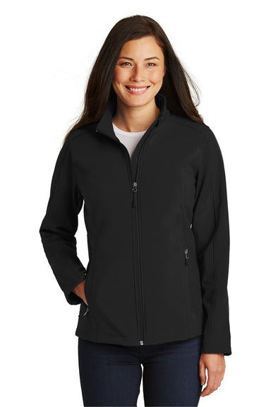 Port Authority L317 Womens Core Wind & Water Resistant Full Zip Jacket Black Front