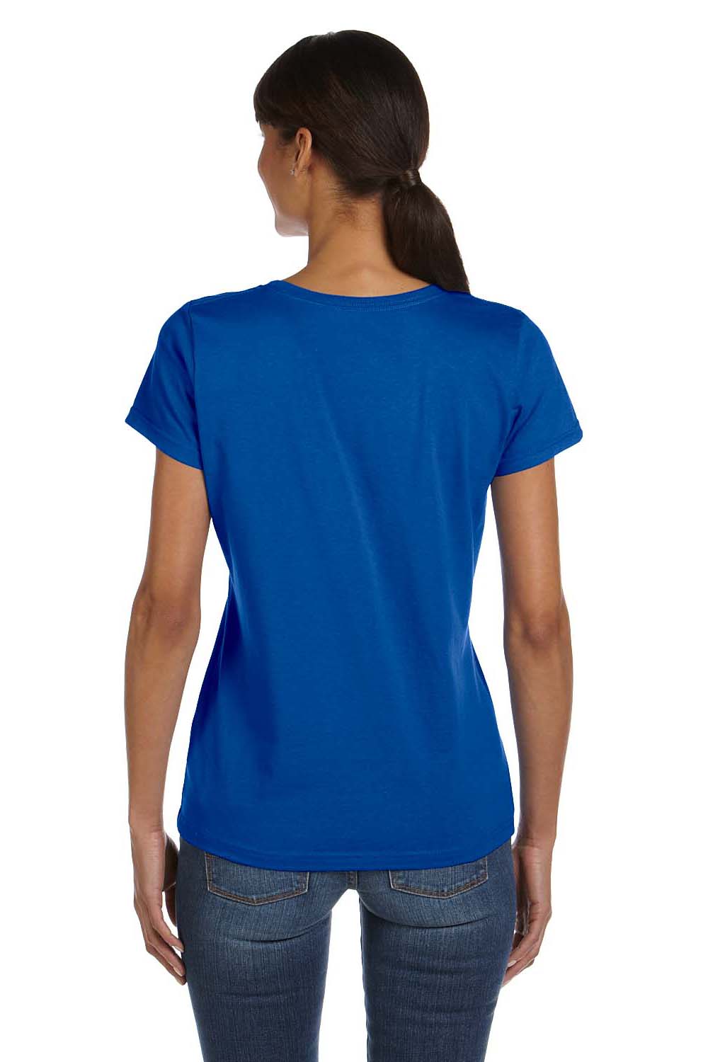 Fruit Of The Loom L3930R Womens HD Jersey Short Sleeve Crewneck T-Shirt Royal Blue Back