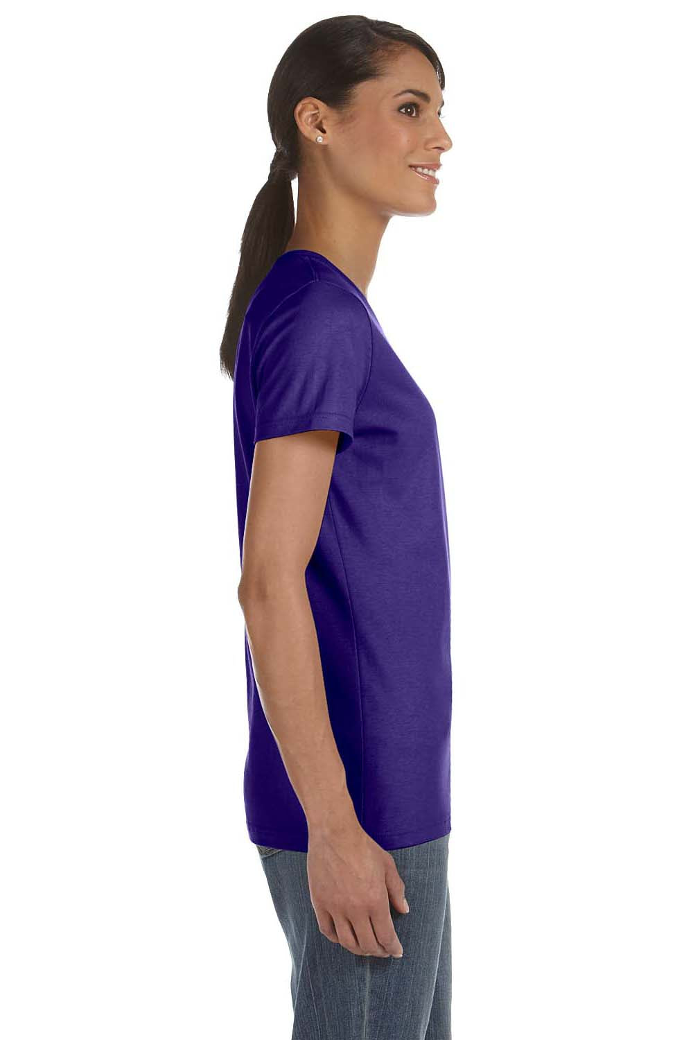 Fruit Of The Loom L3930R Womens HD Jersey Short Sleeve Crewneck T-Shirt Purple Side