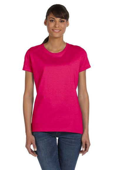 Fruit Of The Loom L3930R Womens HD Jersey Short Sleeve Crewneck T-Shirt Cyber Pink Front