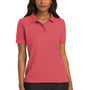 Port Authority Womens Silk Touch Wrinkle Resistant Short Sleeve Polo Shirt - Hibiscus Pink
