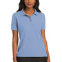 Port Authority Womens Silk Touch Wrinkle Resistant Short Sleeve Polo Shirt - Light Blue