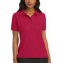 Port Authority Womens Silk Touch Wrinkle Resistant Short Sleeve Polo Shirt - Red
